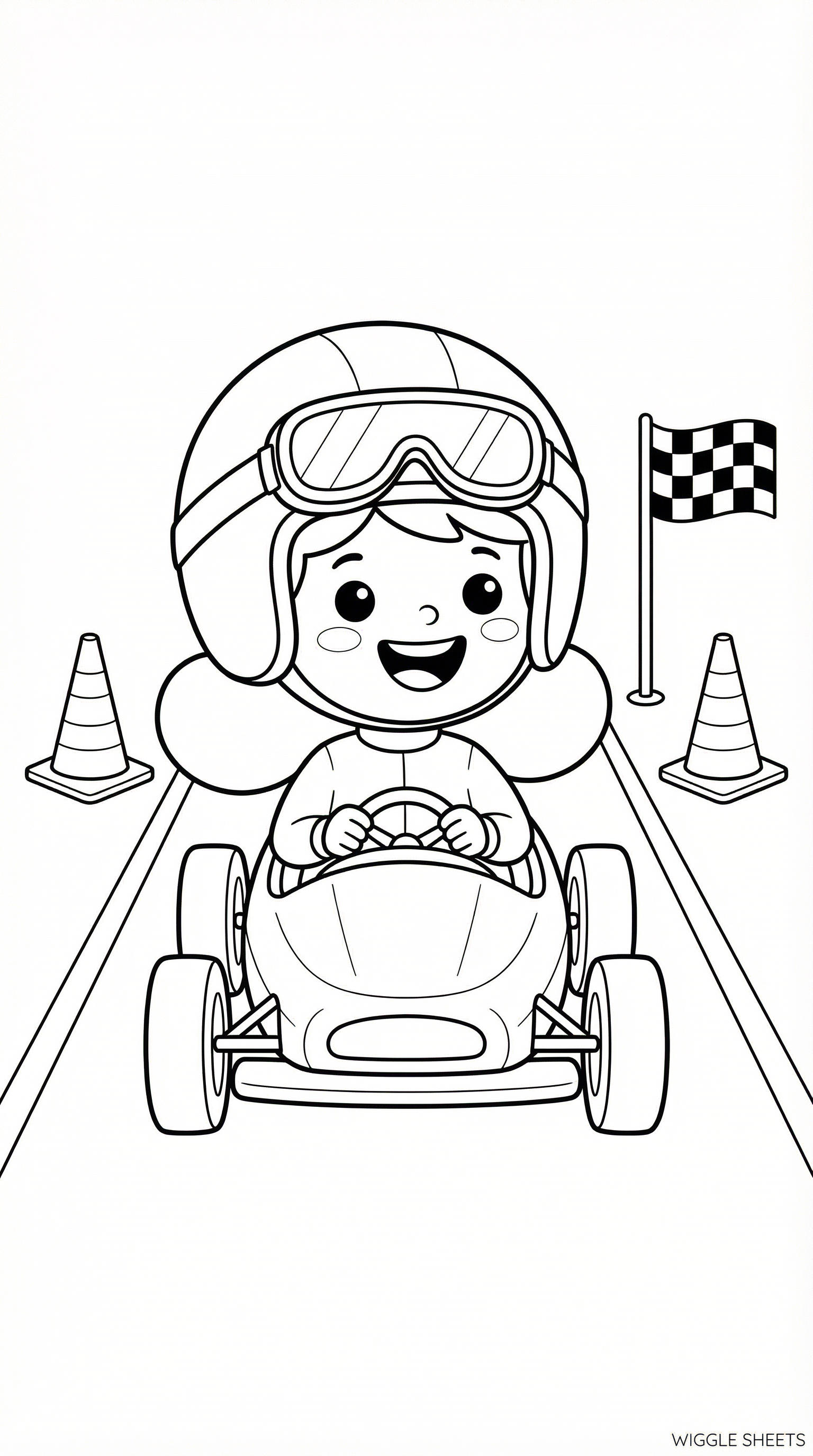 Cartoon Driver Coloring Page